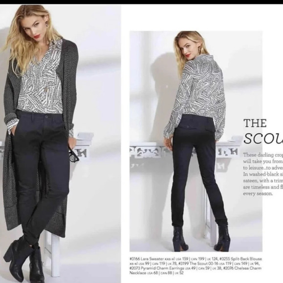 Cabi Printed Leaf Blouse 3255 Split Back Button Up Flowy Oversized Top Career S - Picture 3 of 13